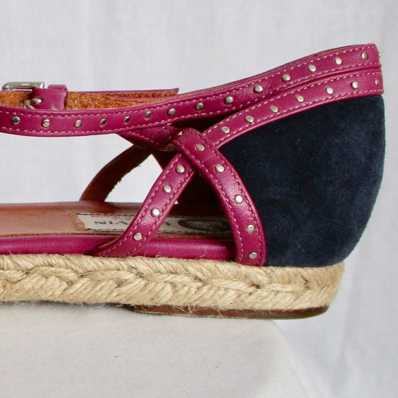 Lanvin Fuchsia and Black Suede Studded Espadrilles (Pre-owned) Size 39 EU / 9 US - Picture 13 of 16